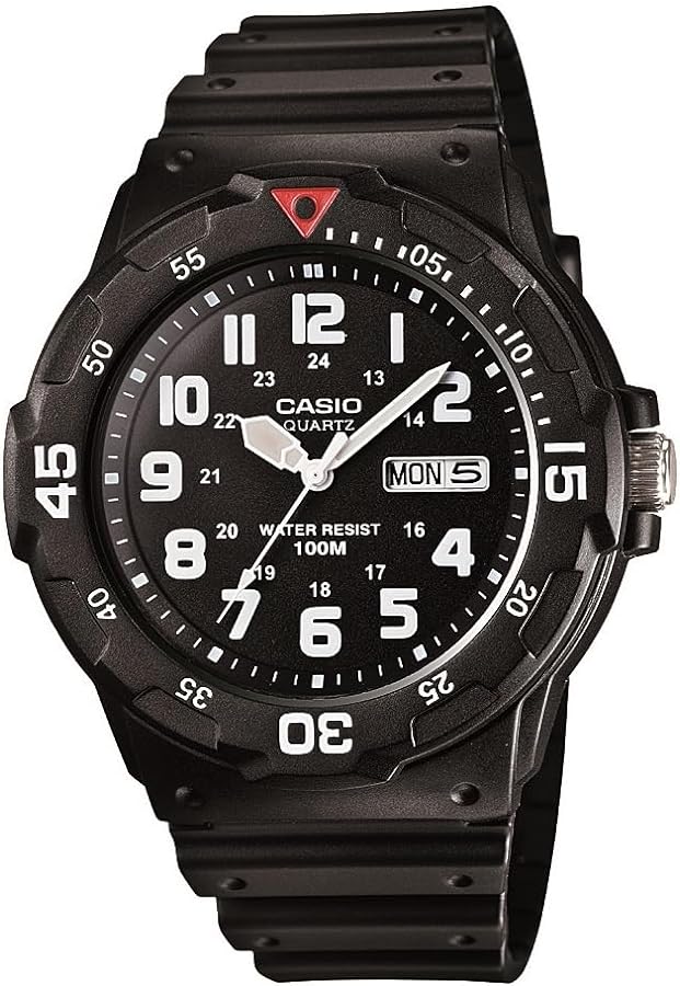 Casio Men's Quartz Day-Date Indicator Black Resin Dive Watch (Model: MRW200H-1BV)