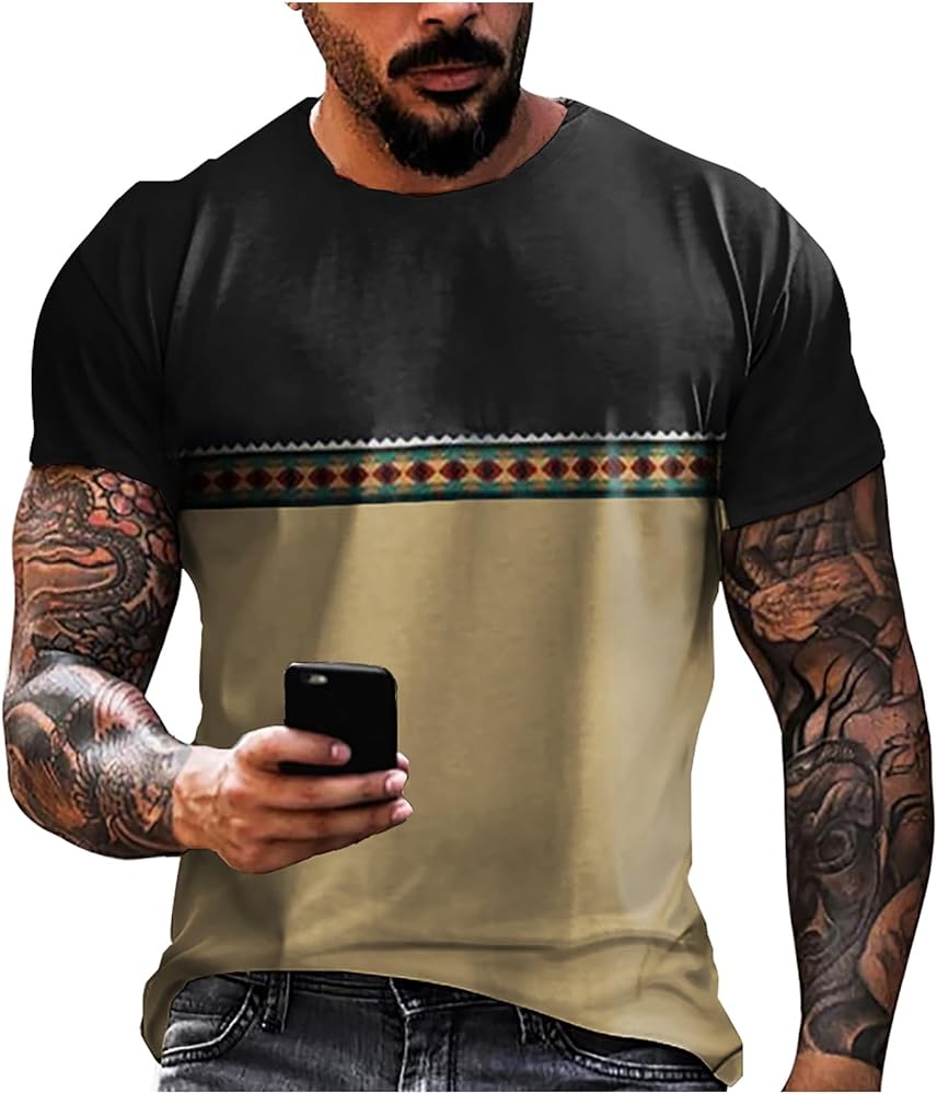 Mens Vintage Designer Raglan T-Shirt Short Sleeve Printed Summer Round Neck Top Casual Sweatshirt