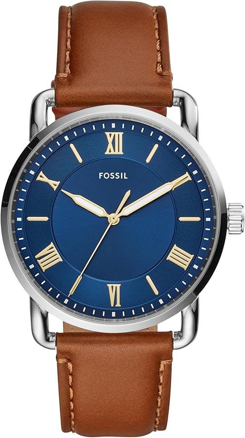 Fossil Copeland Men's Watch with Slim Case and Genuine Leather Band