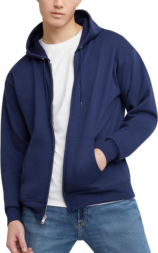 Hanes mens Ecosmart Fleece Full-zip Hoodie, Zip-up Hooded Sweatshirt