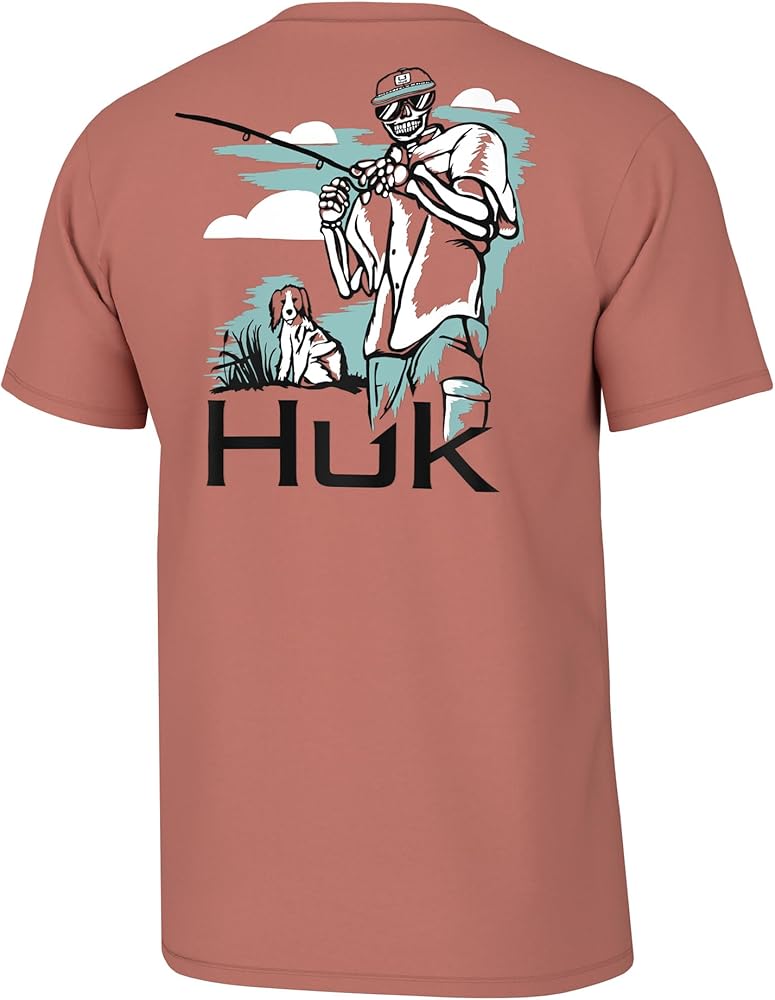 HUK Men's Fishing Graphic Tee, Performance Short Sleeve, Quick-Dry