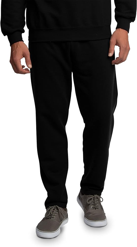 Fruit of the Loom Men's Eversoft Fleece Open Bottom Sweatpants with Pockets, Relaxed Fit, Moisture Wicking, Breathable