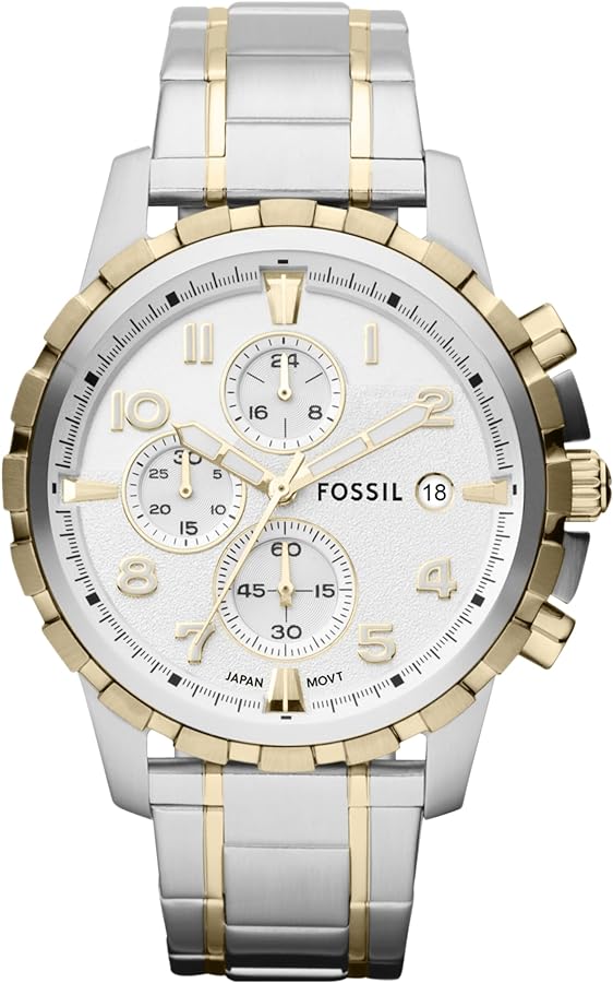 Fossil Dean Men's Dress Watch with Chronograph Display and Stainless Steel Bracelet Band