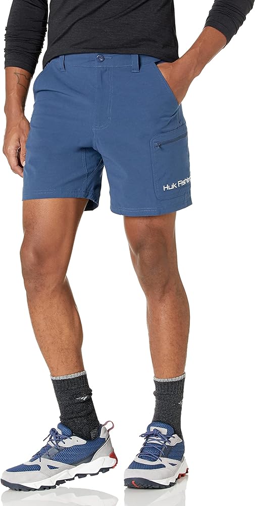 HUK Men's Next Level 7" Quick-Drying Performance Fishing Shorts with UPF 30+ Sun Protection