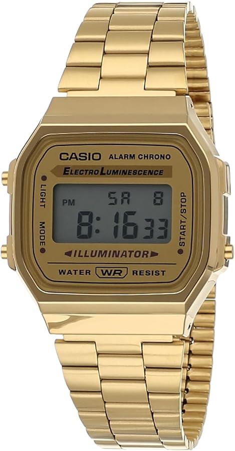 Casio Vintage Retro Gold Digital Dial Stainless Steel Unisex Watch A168WG9UR