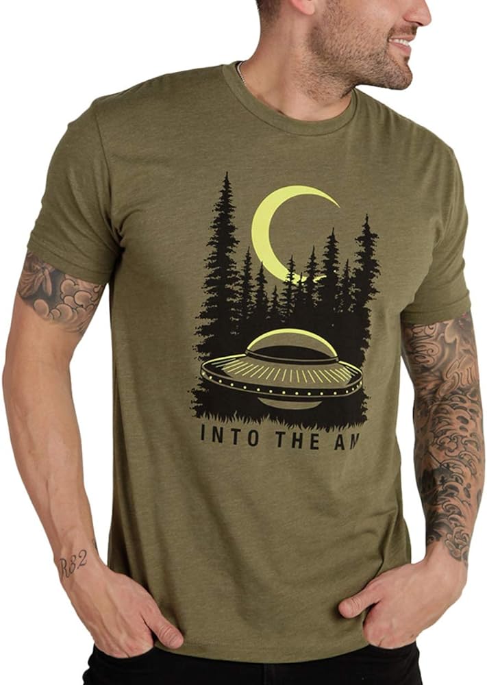 INTO THE AM Cool Graphic T-Shirts for Men S - 4XL Premium Quality Unique Art Tees UFO Space