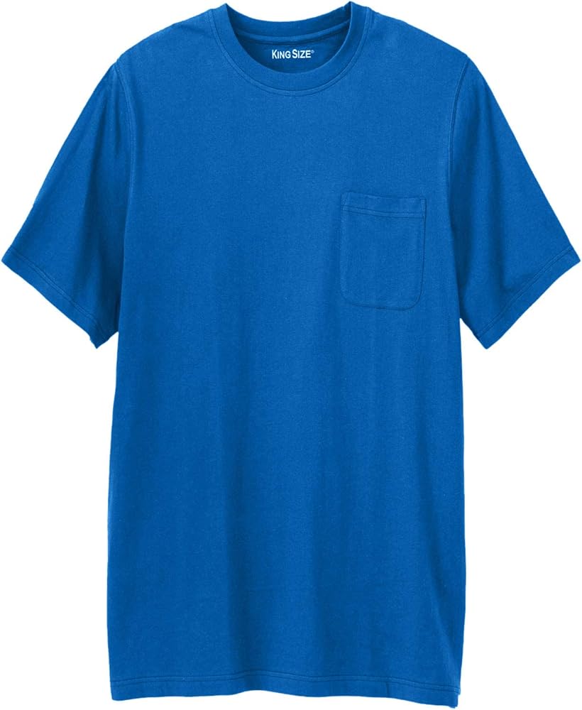 KingSize Men's Big & Tall Shrink-Less Lightweight Longer-Length Crewneck Pocket T-Shirt