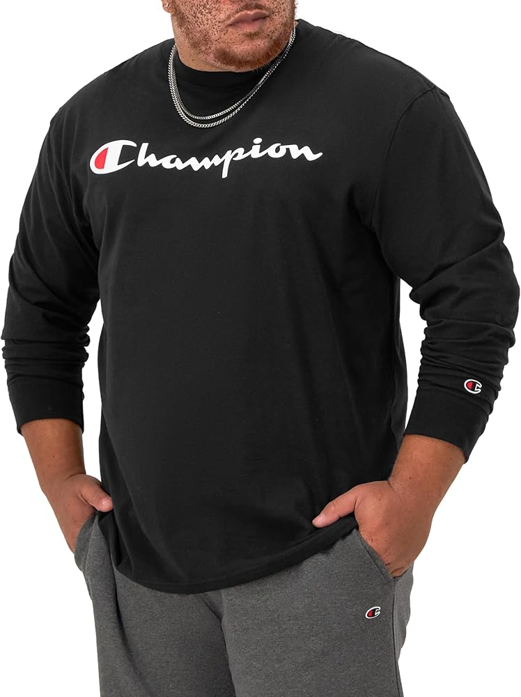 Champion Men'S Tshirt, Classic Long Sleeve Tshirt Comfortable, Soft T-Shirt For Men Reg. Or Big & Tall