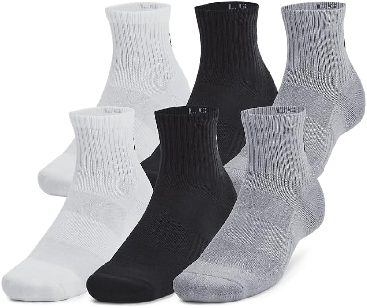 Under Armour Unisex-Adult Training Cotton Quarter Socks 6 Pack