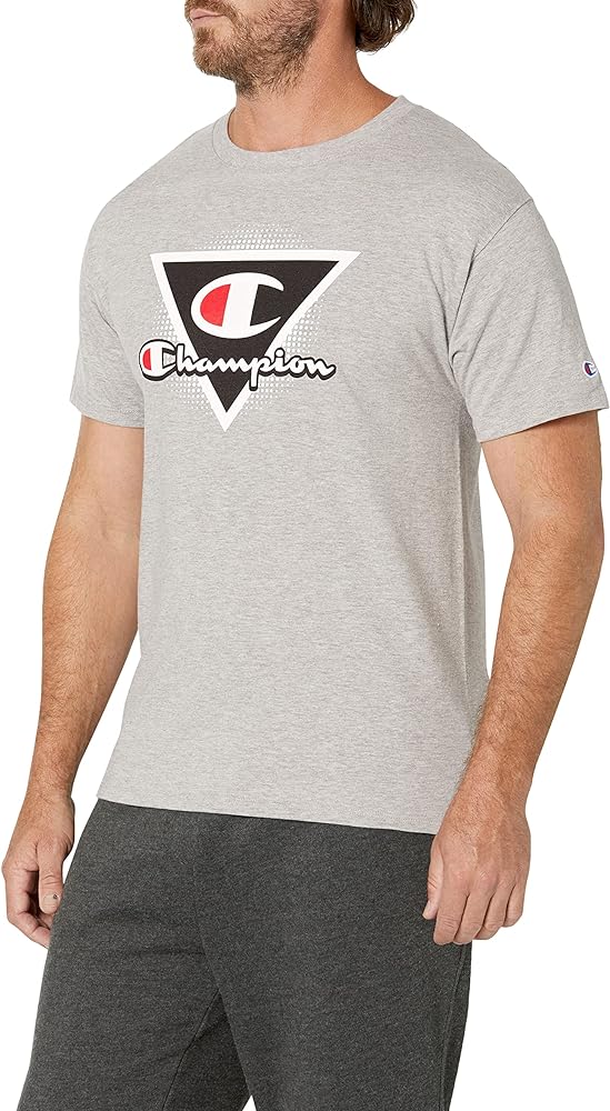 Champion mens Classic T Shirt, Triangle Graphic