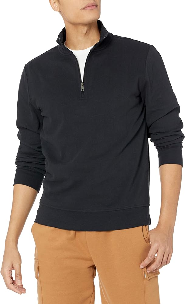 Amazon Essentials Men's Lightweight French Terry Quarter-Zip Mock Neck Sweatshirt