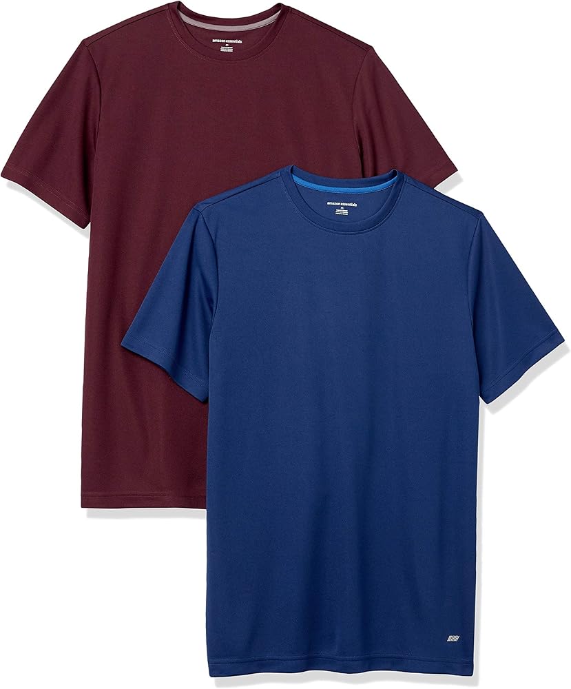 Amazon Essentials Men's Active Performance Tech T-Shirt (Available in Big & Tall), Pack of 2