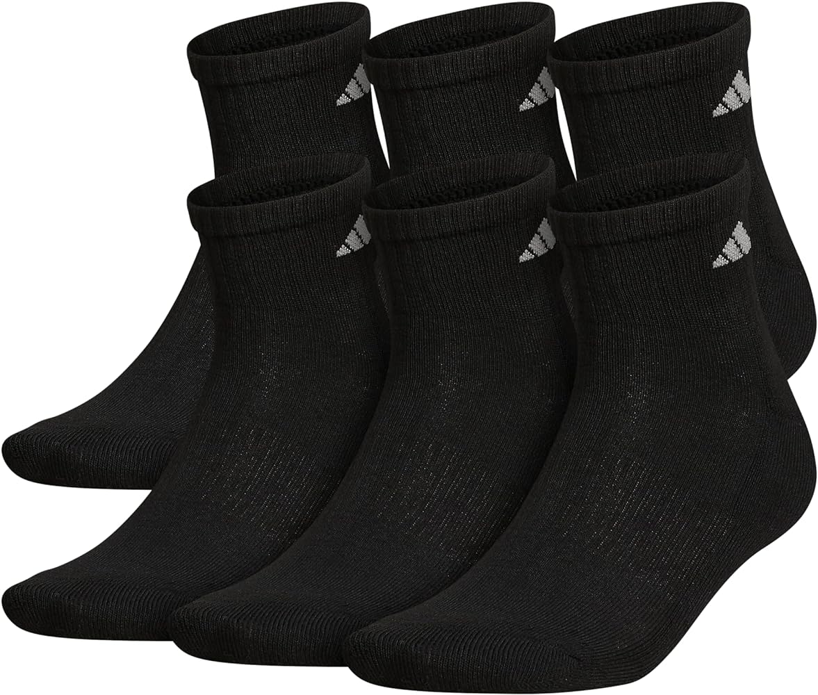 adidas Men's Athletic Cushioned Quarter Socks (with Arch Compression for a Secure Fit (6-pair)