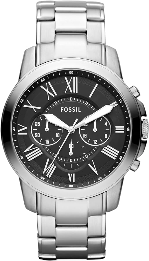 Fossil Grant Men's Watch with Chronograph or Automatic Display and Genuine Leather or Stainless Steel Band