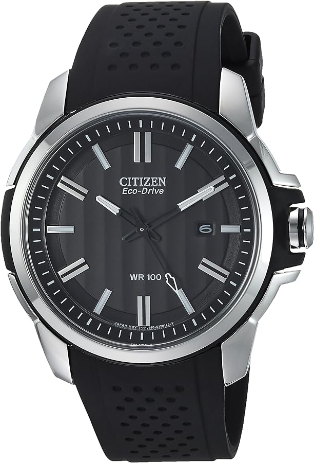 Citizen Eco-Drive Weekender Mens Watch, Stainless Steel with Polyurethane Strap