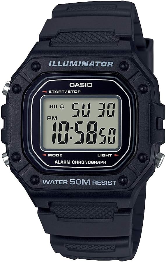 Casio W218H Series | Men’s Digital Watch | 50M WR | 1/100 Second Stopwatch | 100 SEC Chronograph | LED Backlight | Countdown Timer | Daily Alarm | Hourly Time Signal | 7 Year Battery