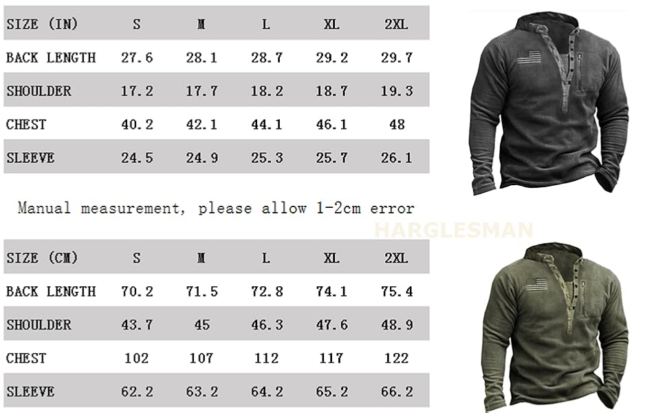 FLEECE SWEATSHIRT SIZE CHART