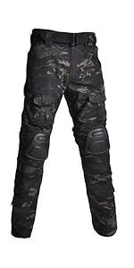 Combat pants with knee pads