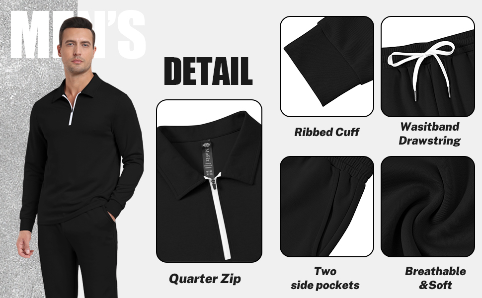 Mens quarter zip suits