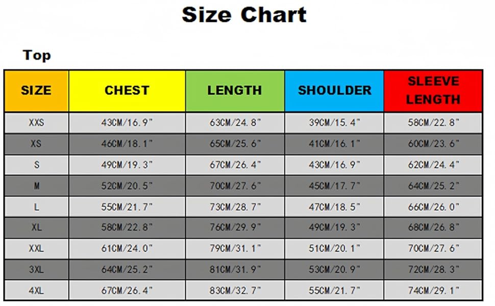 Native American Indians Set Size Chart