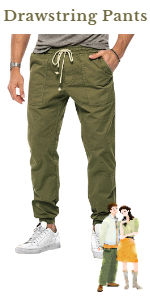 Mens Cargo Pants Elastic Waist Pants