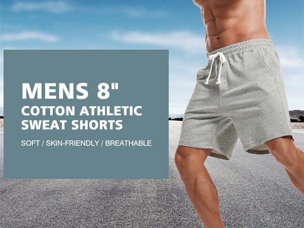 Mens 8 inch Sweat Shorts