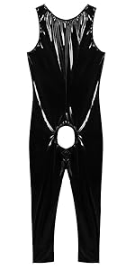 men leather jumpsuit