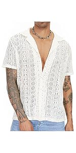 mesh lace shirts men