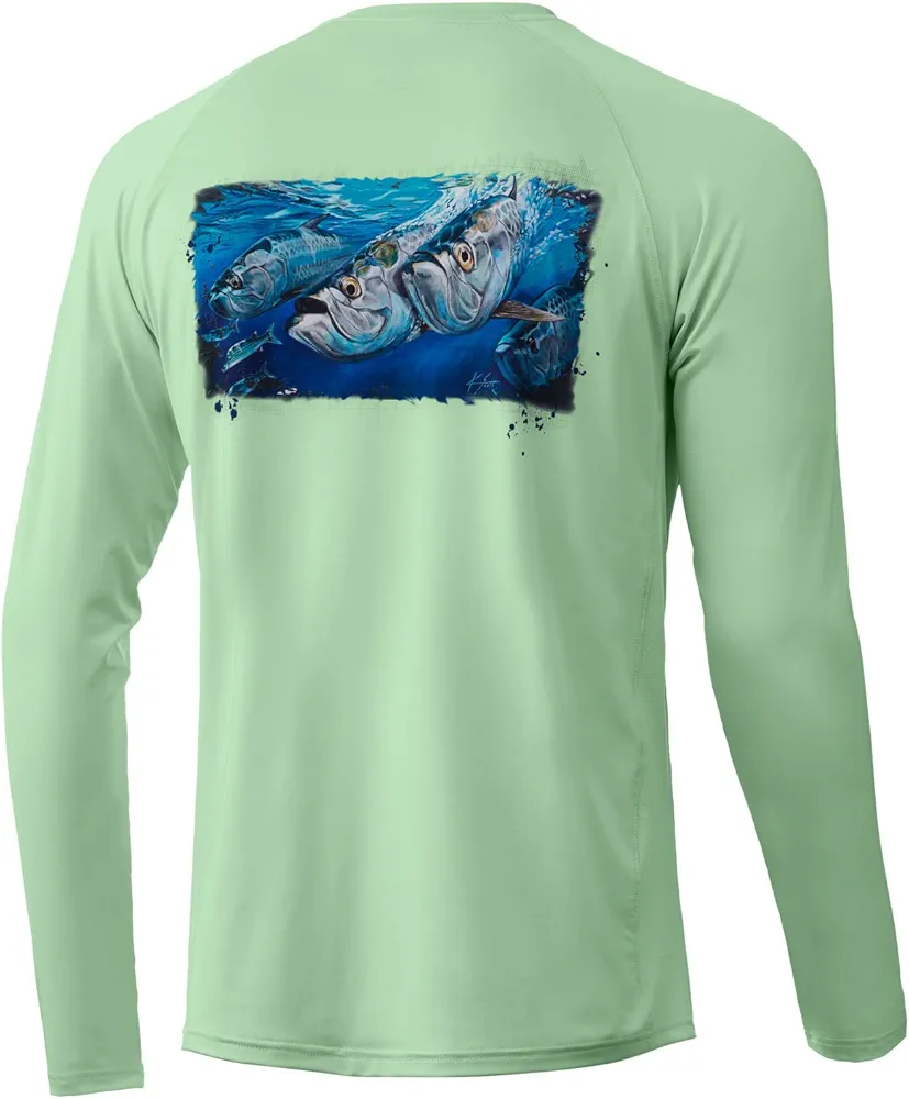 HUK Men's Pursuit Hogzilla | Long Sleeve Performance Fishing Shirt with +30 UPF Sun Protection