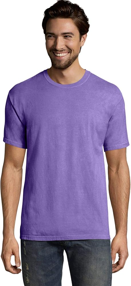 Men's 5.5 oz., 100% Ringspun Cotton Garment-Dyed T-Shirt L LAVENDER