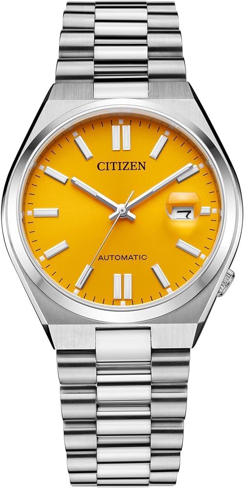 Citizen Eco-Drive Tsuyosa Yellow Dial and Stainless Steel Bracelet Watch 40mm NJ0150-56Z