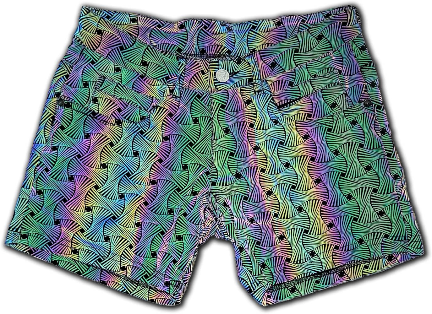 Mens Rave/Party Huggers Booty Shorts with Zippered Phone and Hidden Pockets