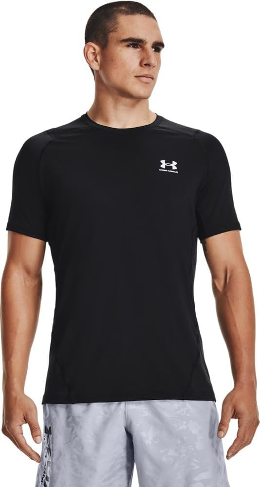 Under Armour Heat Gear Armour Fitted Mens Short Sleeve T Shirt 4XLT Black-White