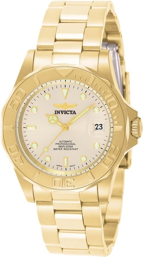 Invicta Men's Pro Diver Automatic Watch with Gold Tone Stainless Steel Band, Gold (Model: 9010)