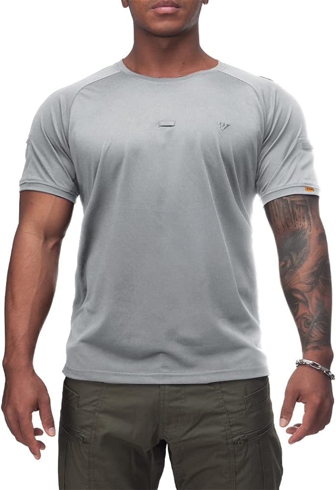 IDOGEAR Men's Tactical Crew Neck Shirts Athletic T-Shirt Short Sleeve Sport Shirts Outdoor Clothing