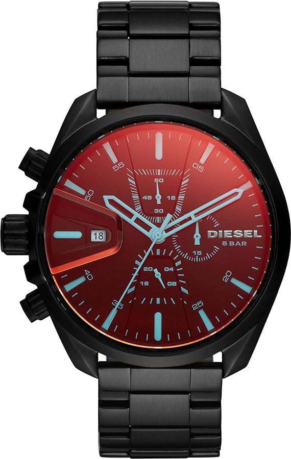 Diesel MS9 Men's Watch with Stainless Steel Bracelet, Genuine Leather or Silicone Band