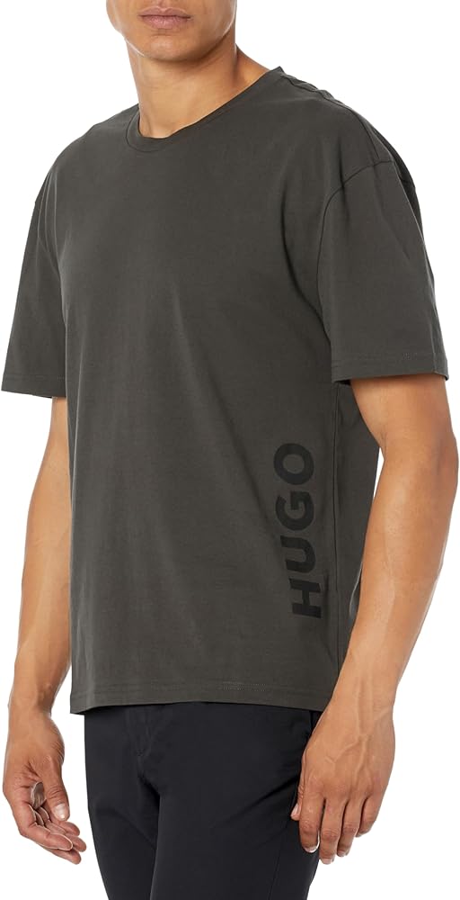 HUGO Men's Vertical Logo Cotton Short-sleeve T-shirt