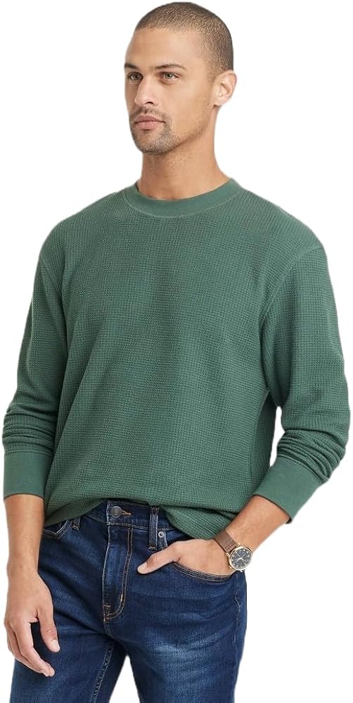 Goodfellow & Co Men's Long Sleeve Textured Crewneck T-Shirt