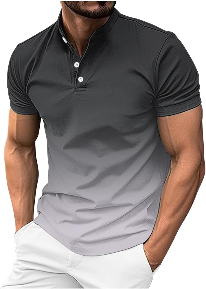 Casual Polo Shirts for Men Summer Holiday Gym Athletic Comfy Dry Fit Moisture Short Sleeve Tee Shirt Stylish Clothes