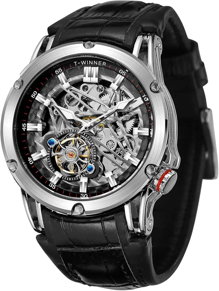 FORSINING AUTOMATIC MEN BIG FACE WATCH POWERFUL EXOTIC TOURBILLON SKELETON WATCH