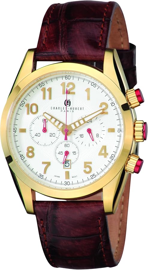 Charles-Hubert, Paris Men's 3895-G Premium Collection Gold-Plated Stainless Steel Chronograph Watch