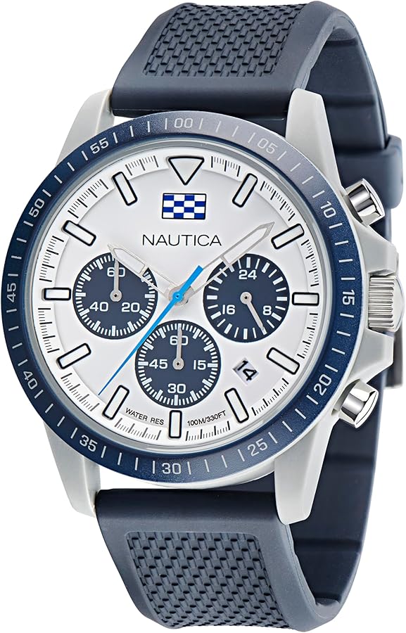 Nautica Men's NAPNOF3S1 One Blue Wheat PU Fiber Strap Watch