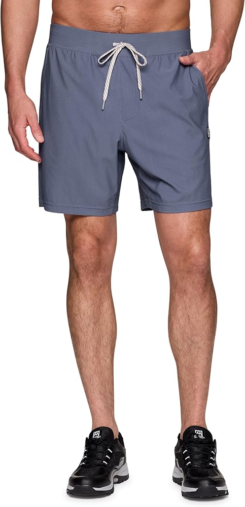 Avalanche Gym Shorts for Men, Breathable Stretch Jersey Quick Drying Workout Hiking Shorts with Pockets