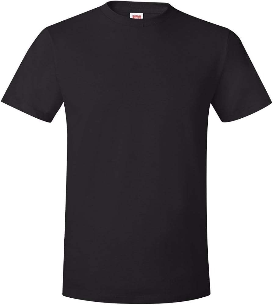 Hanes 4.5 oz., 100% Ringspun Cotton nano-T T-Shirt, Large, BLACK