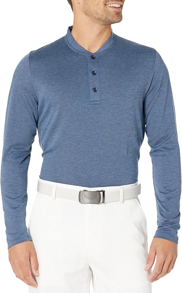 Callaway Men's Long Sleeve Crossover Performance Hybrid Collar Pullover Shirt