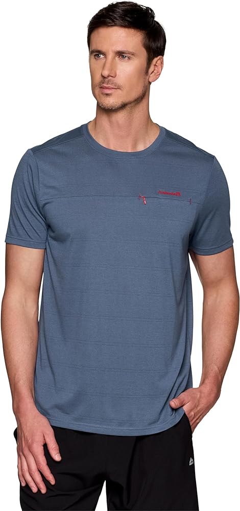 Avalanche Men's Zipper Pocket T-Shirt Lightweight Short Sleeve Hiking Tee Crewneck T-Shirt for Workouts, Hikes, Casual Wear