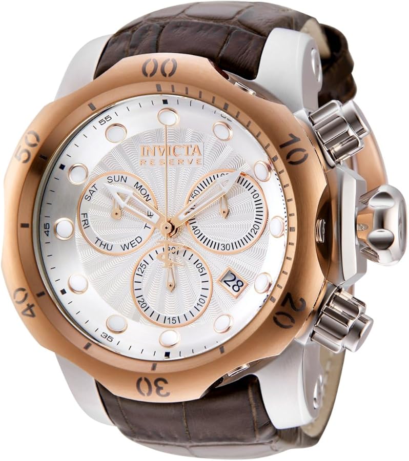 Invicta Men's 0359 Reserve Collection Venom Chronograph Brown Leather Watch