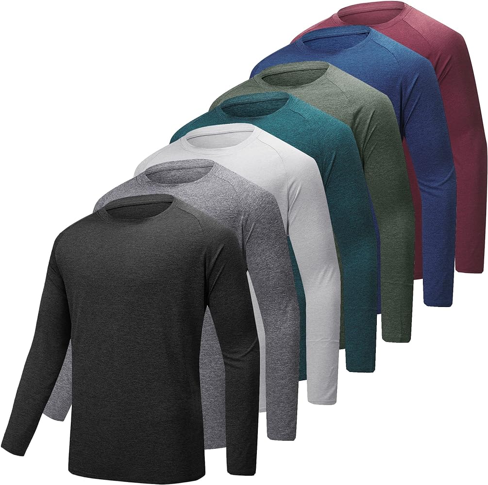 BALENNZ Long Sleeve Tee Shirts for Men - Moisture Wicking Quick Dry Long Sleeve Shirts UV Sun Protection T-Shirts for Running