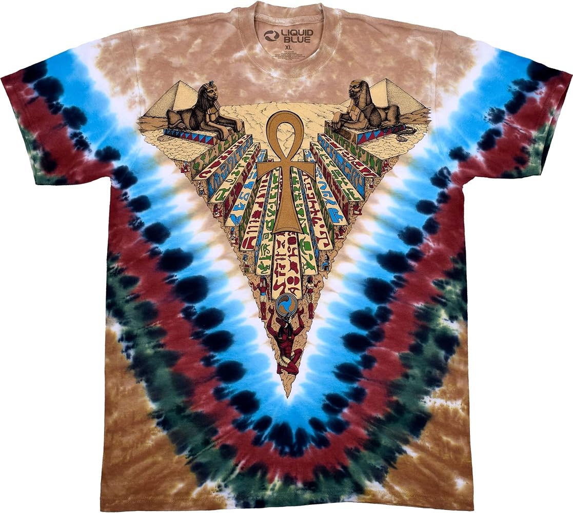 Liquid Blue Men's Nature Egyptian Sphinx and Ankh