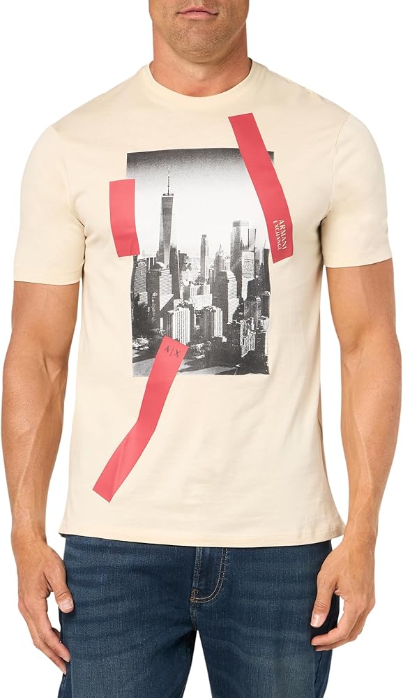 Armani Exchange Men's Regular Fit Cotton City Graphic Tee